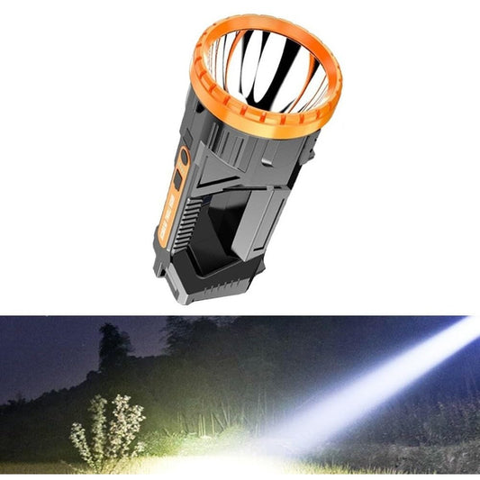 Lanterna LED, Incarcare USB, Autonomie 8-24h, 2 Surse de Lumina, Principal si Lateral, Raza Maxima 100-200 m, COB, 5W, 23 x 10 x 10 cm, Galben