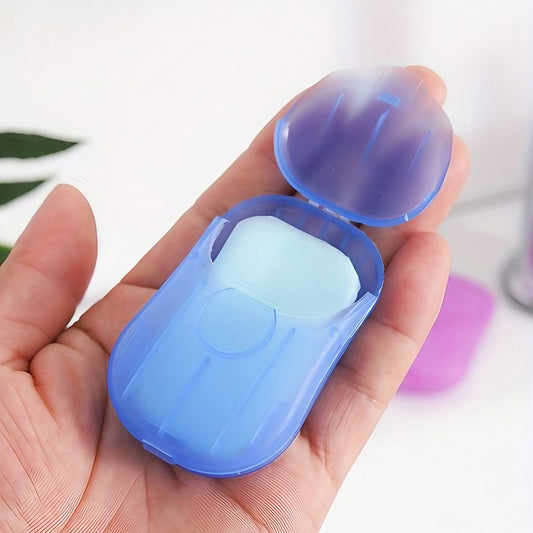 Mini Cutie de Sapun din Hartie, de Unica Folosinta, Portabila, Potrivit pentru Calatorii, 20 buc, Albastru