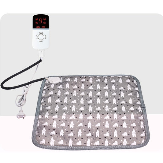 Patura electrica pentru animale de companie cu tub anti-muscatura, perna pentru caini, 45 x 45 cm, 28 W, 9 trepte de reglaj perna pentru pisici, anti-alunecare, gri