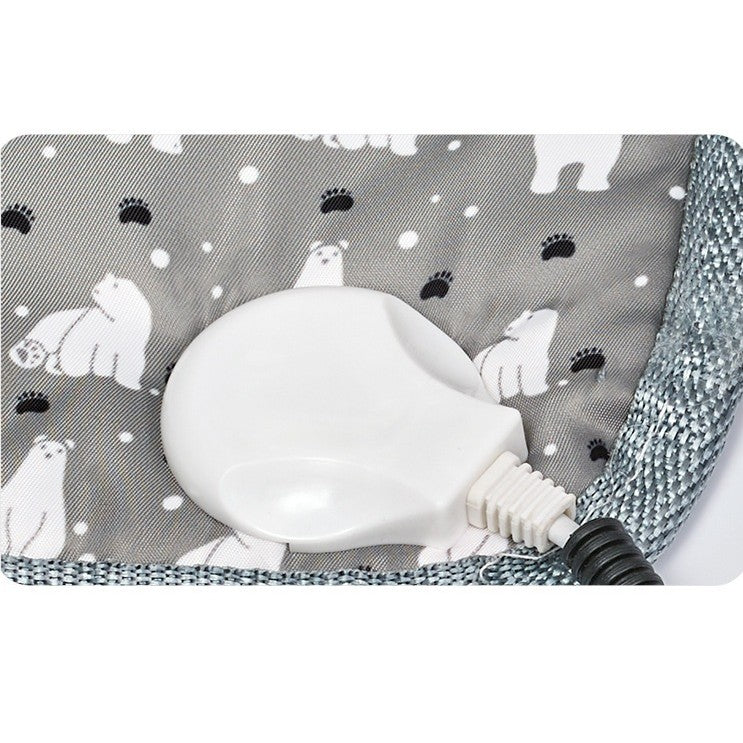 Patura electrica pentru animale de companie cu tub anti-muscatura, perna pentru caini, 45 x 45 cm, 28 W, 9 trepte de reglaj perna pentru pisici, anti-alunecare, gri