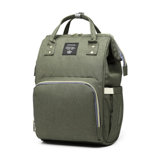 Rucsac Multifunctional pentru Mamici, din Panza Oxford, Compartimentare Multipla, Impermeabil, 43 x 18 x 26 cm, Verde Army