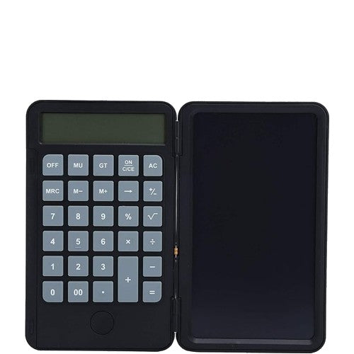 Calculator de Mana Reincarcabil cu Tabla de Scris, Calculator Portabil, Ecran LCD, Afisaj cu 12 Cifre, Ecran de 15 cm, Culoare Negru