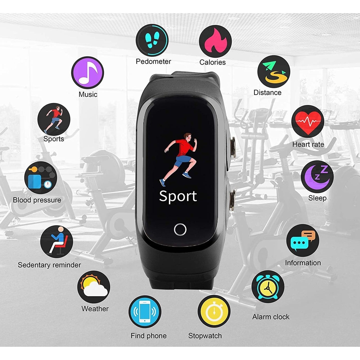 Ceas Smartwatch 2 in 1, cu Casti Bluetooth, N8 TWS, Plug in lateral, afisaj 1.47 inch , rezolutie 172*320, Negru