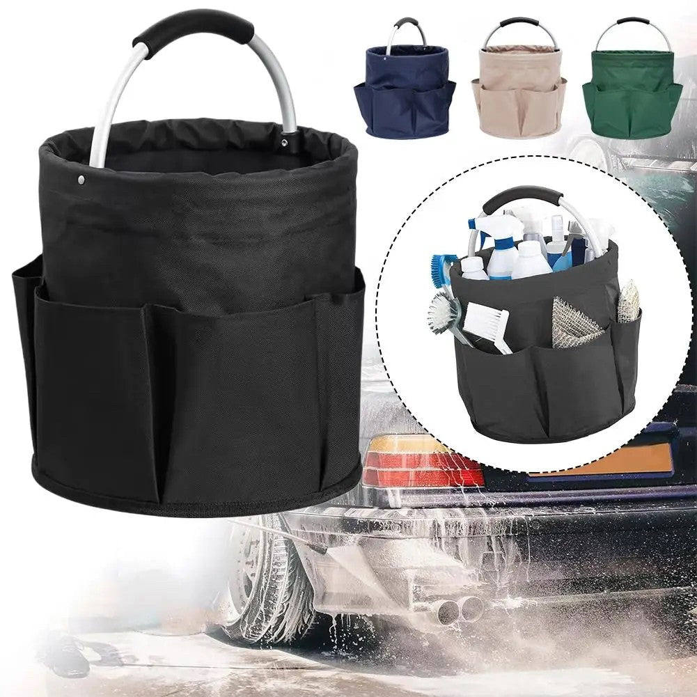 Coș de Picnic Portabil din Material Oxford, Negru, 28x28 cm