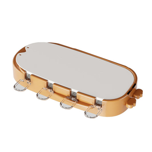 Forma pentru inghetata, 4 compartimente, forme cu animalute, materialsilicon si ABS, 21 x 12.8 x 3cm, portocaliu