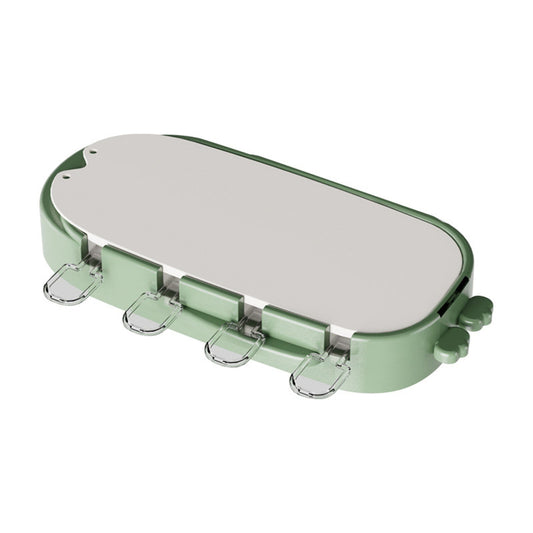 Forma pentru inghetata, 4 compartimente, forme cu animalute, materialsilicon si ABS, 21 x 12.8 x 3cm, verde