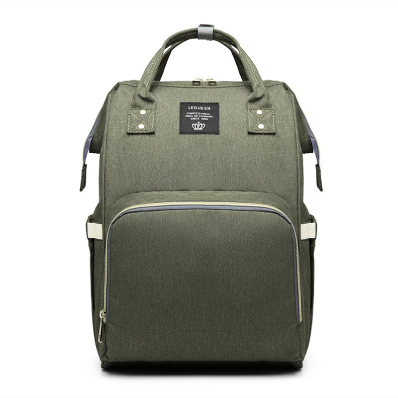 Rucsac Multifunctional pentru Mamici, din Panza Oxford, Compartimentare Multipla, Impermeabil, 43 x 18 x 26 cm, Verde Army