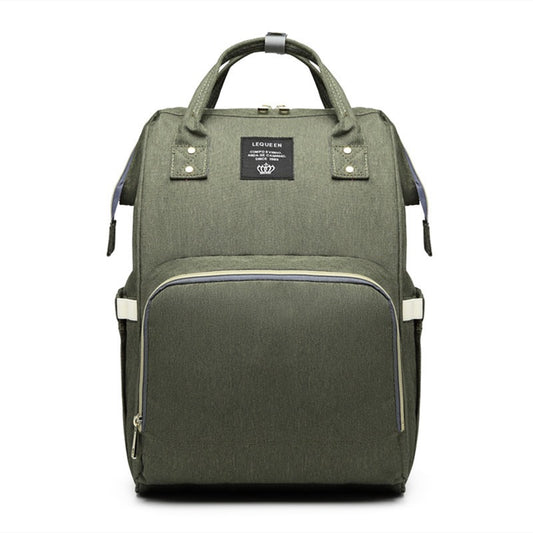 Rucsac Multifunctional pentru Mamici, din Panza Oxford, Compartimentare Multipla, Impermeabil, 43 x 18 x 26 cm, Verde Army