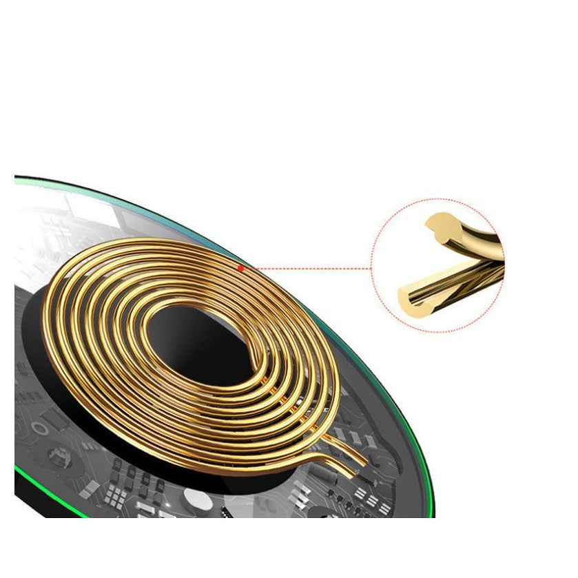 Incarcator Wireless, Fast Charge, 15W, Ultra Slim, compatibil cu iPhone, cablu inclus, Rotund, Negru