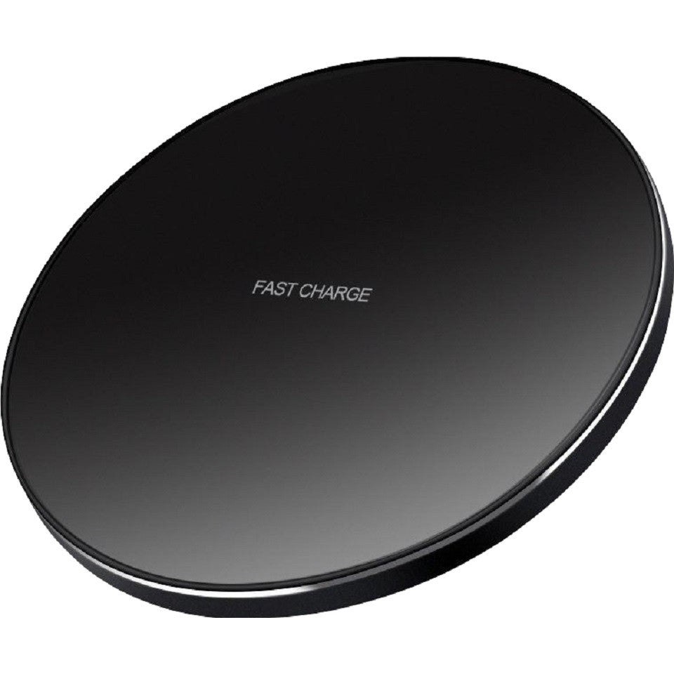 Incarcator Wireless, Fast Charge, 15W, Ultra Slim, compatibil cu iPhone, cablu inclus, Rotund, Negru
