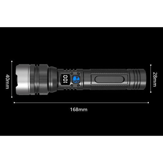 Lanterna Power Bank LED, Incarcare USB, Raza 200m, 10W, Model T6 Telescopic, Functie Zoom si Incarcare Telefon, 1800 mAh, Negru