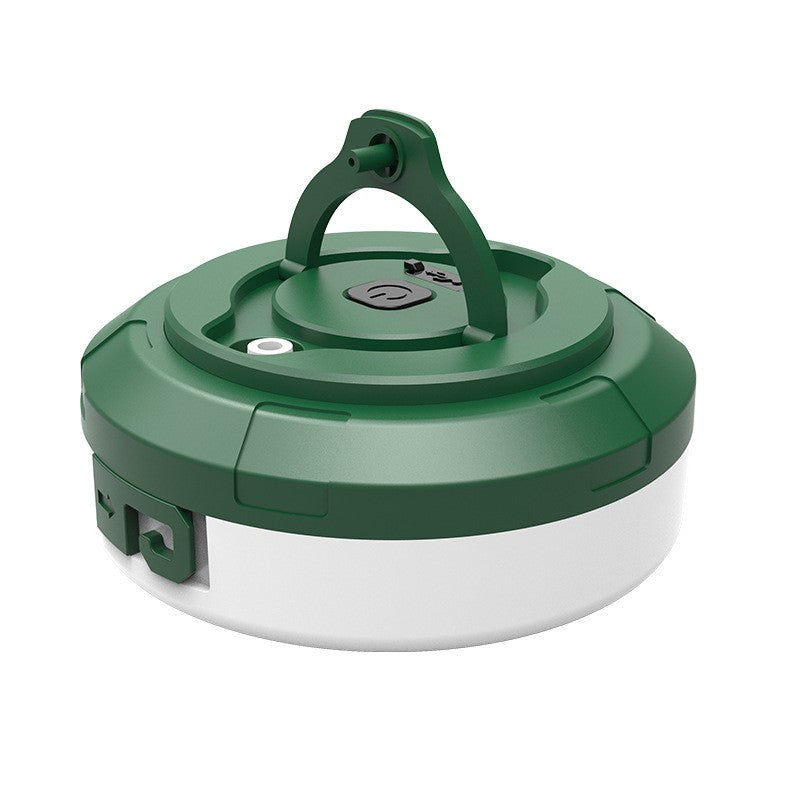 Lumină de camping LED încărcare USB, șir colorat, pentru aer liber, cort, Distanta 10 metri, 1800mAH, 10.5x4.3 cm, Alb Verde