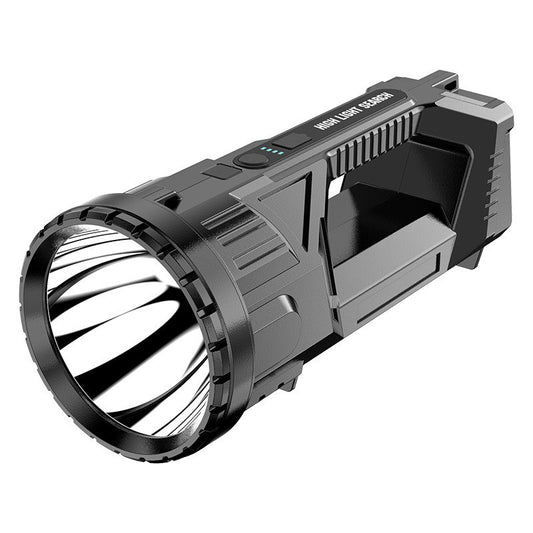 Lanterna LED, Incarcare USB, Autonomie 8-24h, 2 Surse de Lumina, Principal si Lateral, Raza Maxima 100-200 m, COB, 5W, 23 x 10 x 10 cm, Negru