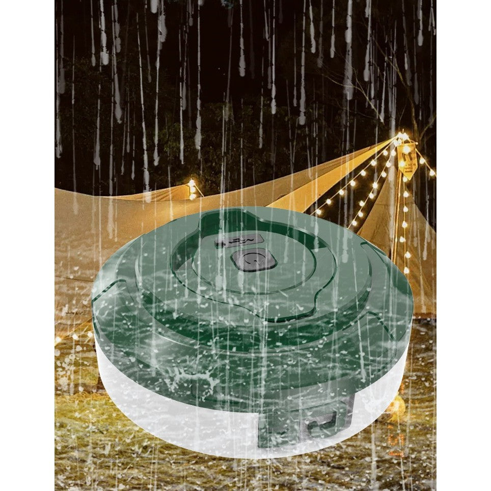 Lumină de camping LED încărcare USB, șir colorat, pentru aer liber, cort, Distanta 10 metri, 1800mAH, 10.5x4.3 cm, Alb Verde