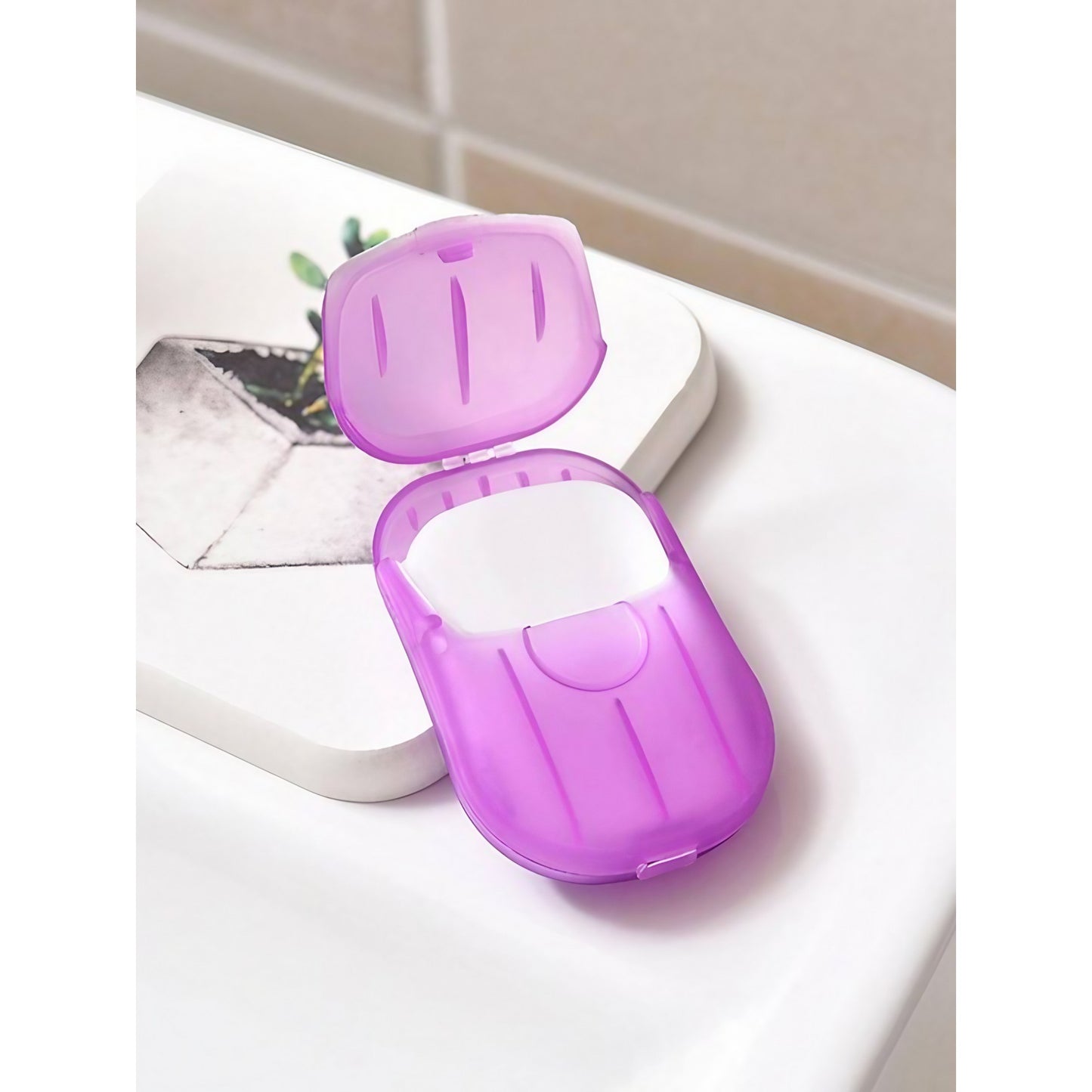 Mini Cutie de Sapun din Hartie, de Unica Folosinta, Portabila, Potrivit pentru Calatorii, 20 buc, Roz