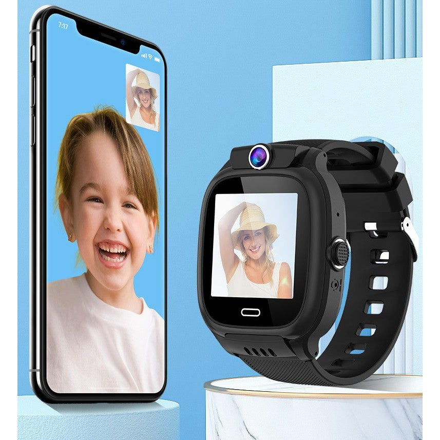 Ceas Smartwatch, Pentru Copii, Model Y36, cu Functie Telefon, 4G, Localizare LBS, Istoric Traseu, Monitorizare Spion, Apel Video, Rezistent la Apa, Negru