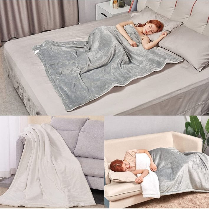 Patura Cu Incalzire Electrica, 135 W, 180x130 cm, 6 Trepte De Incalzire, Flanel, Gri