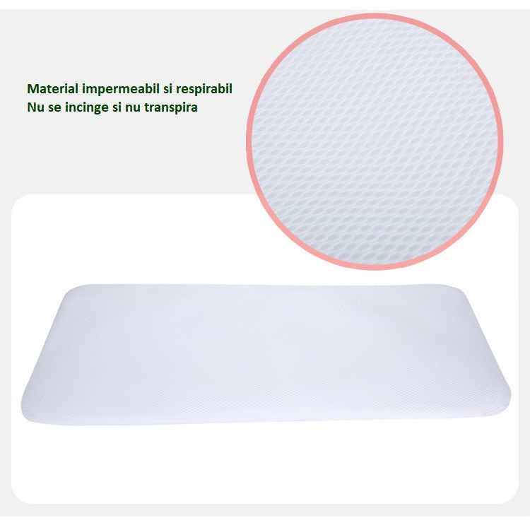 Rucsac Multifunctional pentru Mamici, cu Patut Pliabil si Baza de Schimbat, Rezistent la Apa, Capacitate Mare, Usor, Compartimente Multiple, Buzunar Termic pentru Lapte, 42 x 32 x 22 cm, Albastru Deschis