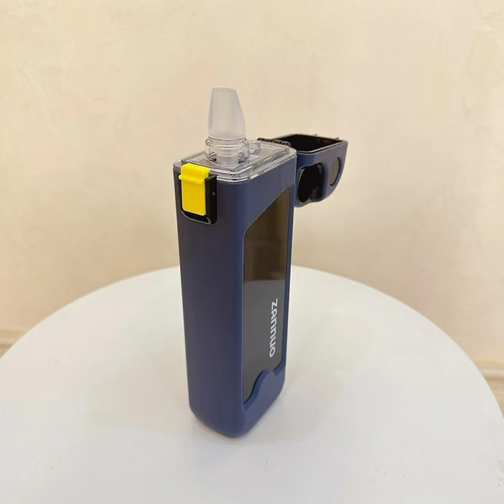 Sticla de Apa pentru Sport, 350 ml, cu Pai si Capac, 23x7x4.4 cm, Buton de Blocare, din PC, Albastru