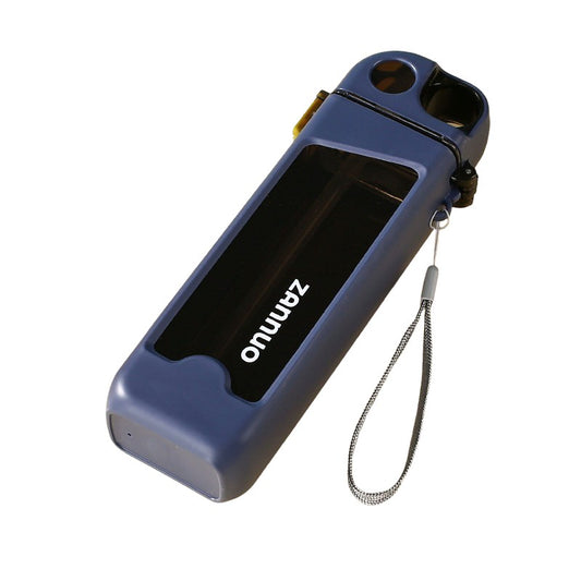 Sticla de Apa pentru Sport, 350 ml, cu Pai si Capac, 23x7x4.4 cm, Buton de Blocare, din PC, Albastru